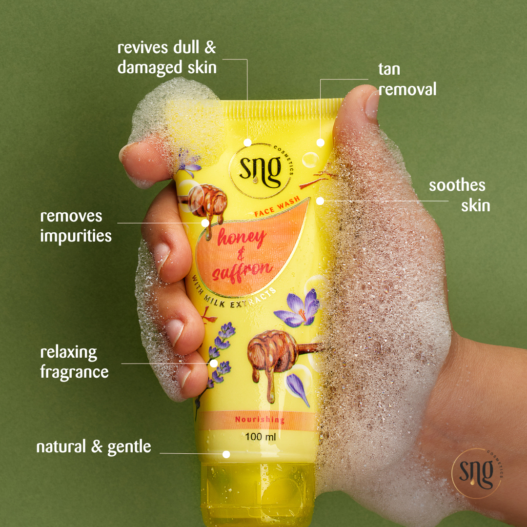 Orange & Grapefruit Shower Gel + Aloevera and Vitamin E Light Hydra Boost Body Lotion + Honey & Saffron Facewash (500ml + 150ml + 300ml)