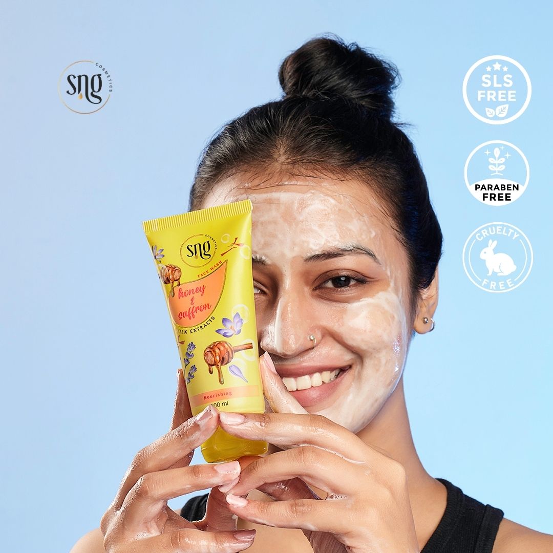 Honey & Saffron Facewash + Rosemary & Geranium Facewash + Aloevera & Vitamin E Body Lotion (100ml + 100ml + 300ml)