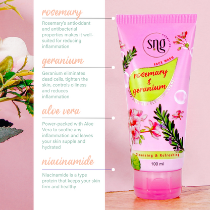 Lavender and Waterlily Shower Gel + Rosemary and Geranium Facewash (500ml + 100ml)