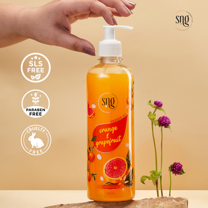 Orange & Grapefruit Shower Gel + Aloevera and Vitamin E Light Hydra Boost Body Lotion + Honey & Saffron Facewash (500ml + 150ml + 300ml)